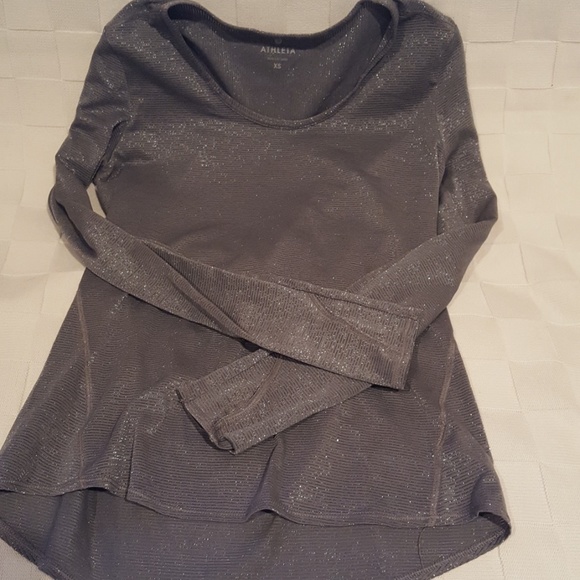 Athleta shiny silver shirt. - Picture 2 of 4